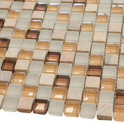 Oatmeal Square Glass Mosaic Tile - Home Accessories & Decor