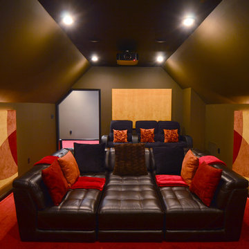 Cozy Red Theater Room