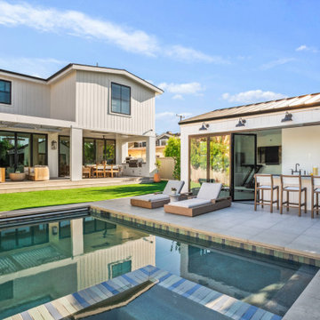 Modern indoor outdoor space, pool & ADU with NanaWall