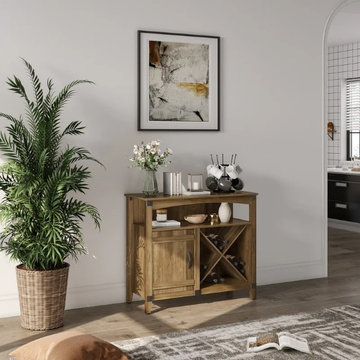 Modern Kitchen Oak Cabinets | Vintage Coffee Station Wine Bar Cabinet