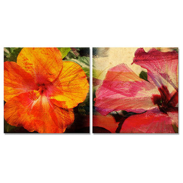 Tropical Hibiscus Canvas Wall Art, 2-Piece Set
