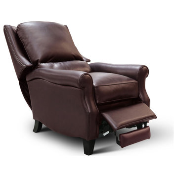 Adriana 100% Top Grain Leather Traditional Manual Recliner Armchair