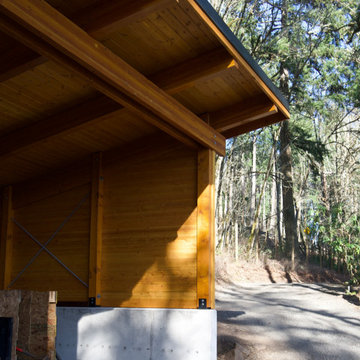 Hillside woodshed