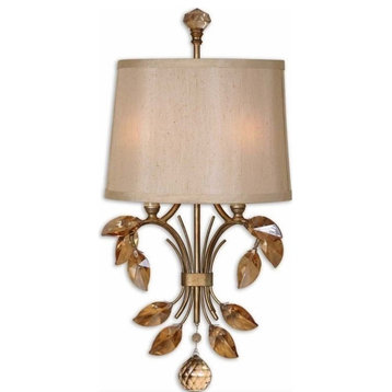 Bowery Hill Modern 2 Light Metal Wall Sconce in Burnished Gold