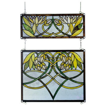 Meyda Tiffany 27233 Water Flowers Stained Glass Tiffany Window