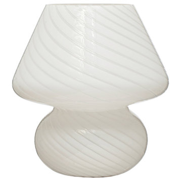 Vintage Blown Glass Table Lamp, White