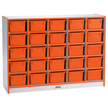 Rainbow Accents 25 Cubbie-Tray Mobile Storage - without Trays - Orange