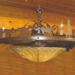 Wagon Wheel Chandelier - Chandeliers