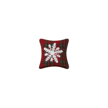 Snowflake Embroidered Pillow