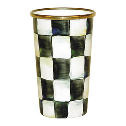 Courtly Check Enamel Tumbler - 10 Ounce | MacKenzie-Childs - Everyday Glasses
