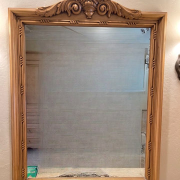 Refinished Bathroom Cabinets with Custom Faux Finish
