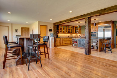 Inspiration for a rustic kitchen remodel in Denver