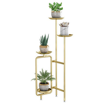 Nordic Creativity Golden Plant Stand, Gold, W7.9x39.4", Without Base