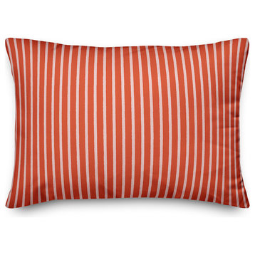 Red Stripes Throw Pillow