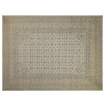 Bareens Designer Rugs - Bohemien Ziegler Denese Beige Gold Hand-Knotted Wool Rug - 10'1'' x 13'11'' - Enhance the ambiance of your home with this magnificent Persian-influenced Turkish hand-knotted rug made by skilled artisans capable of creating the most exceptional vegetable dyes and hand-spun wool. This exquisite handmade rug is a one-of-a-kind Peshawar Kafkaz, otherwise identified as Chobi, Chobi Peshawar, Oushak, or Ziegler rug. These handmade rugs are crafted in Pakistan utilizing superior-quality wool imported from Australia, New Zealand, and Korea in two types of weaves: the Persian weave and the Mori weave. This rug is meticulously crafted by hand using the finest natural vegetable dyes extracted from local plants. The artisans use a blend of hand-spun local and fine merino wool, resulting in a rug with a compelling texture, higher lanolin content, and longer staple. The artisans occasionally incorporate natural or artificial silk into the pile to enhance specific motifs. The finished product is an awe-inspiring execution of flawless design and an understated palette that exudes elegance.