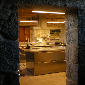 Cocina Rústica en Acero