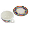 Novica Special Treat Ceramic Teacups and Saucers, Set of 2
