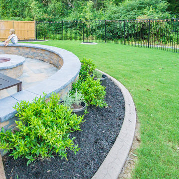 Rustic Patio, Pergola, Fire Pit and French Drain
