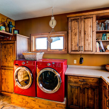 Knotty alder laundry room