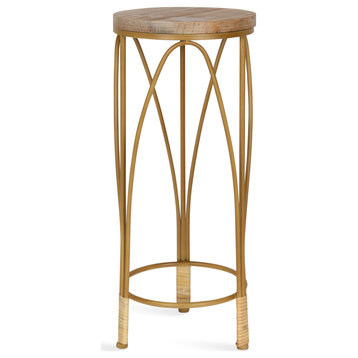 Abella Round End Table, Natural 10x10x24