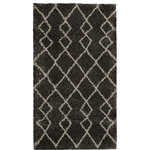Nourison - Nourison Geometric Shag 2'2" x 3'9" Ivory/Charcoal Shag Indoor Area Rug - With hand-drawn linear tribal patterns interlacing across a thick, ivory white shag pile, this Geometric Shag Collection rug brings you all the comfort and exotic flavor of an authentic Moroccan shag rug. With plush easy-care fibers, this rug will bring an affordable touch of warmth and texture to any room, blending with a range of interior decor styles.