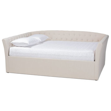 Baxton Studio Delora Queen Size Beige Upholstered Daybed