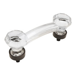 Cosmas - Cosmas 6397ORB-C Oil Rubbed Bronze With Clear Glass Cabinet Cup Pull, Set of 10 - Cabinet And Drawer Handle Pulls