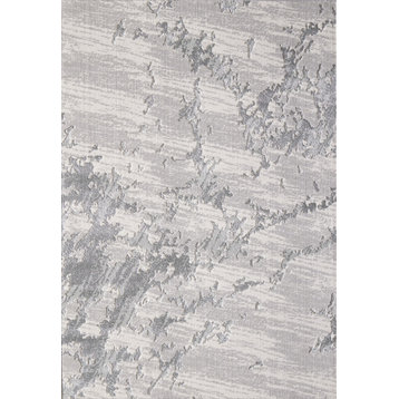 Abani Nova Nov130A Gray Beige Marble Textured Abstract Area Rug, 4'x6'