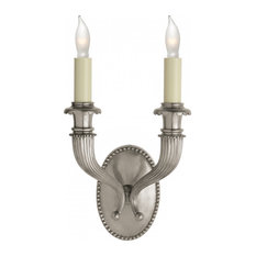 Fluted Horn Wall Sconce, 2-Light, Antique Nickel, 14.5"H (CHD 2466AN 25W2E)