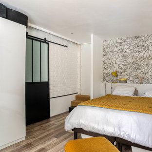 Schlafzimmer mit Linoleum und grauem Boden Ideen, Design & Bilder