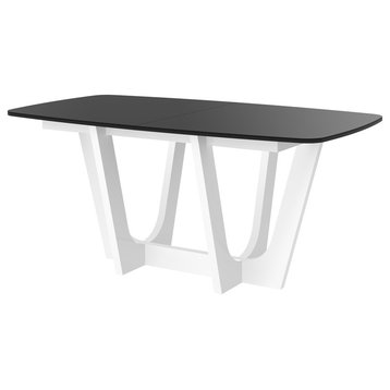 BAMBINO Dining Table with Extension , Black/White