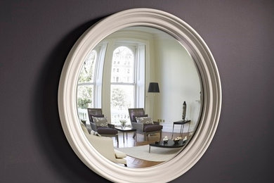 Roma 89cm convex mirror in palest grey