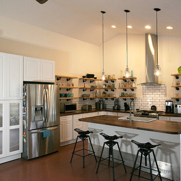Open Concept Kitchen with Natural Elements and Industrial Touches