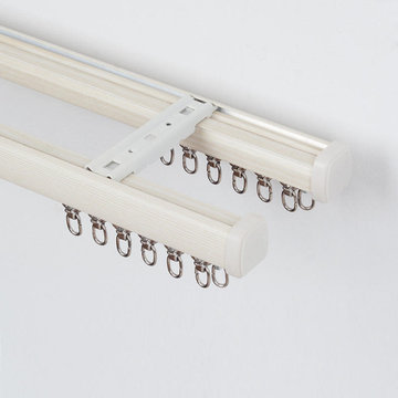 QYRF04 Wood Grain Single Double Curtain Tracks Ceiling/Wall Mount