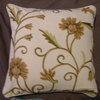 Crewel Pillow Susan Cream Cotton (16x16)