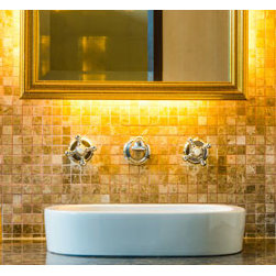 Metallic gold silver frame bathroom mirror - Products