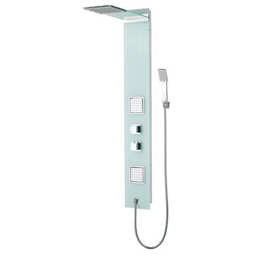 Eviva Abruzzo Clear Tempered Glass Thermostatic Shower Massage Panel