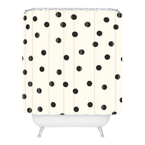 Black And White Polka Dot Shower Curtain Contemporary Shower