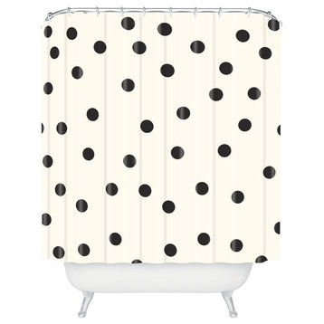 Garima Dhawan Vintage Dots Black Shower Curtain