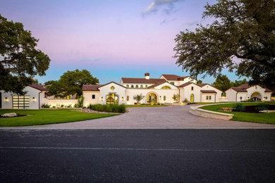 Inspiration for a mediterranean exterior home remodel in Austin