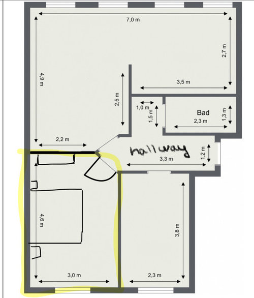 Which way should door swing into bedroom?