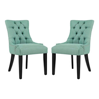 Regent Dining Side Chair Fabric Set of 2 Transitional Dining Chairs by Uber Bazaar Houzz