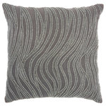 Nourison - Mina Victory Luminecence Beaded Waves Gray Throw Pillow - Jewelry for your rooms, this elegantly handcrafted rhinestone, bead and embroidered collection adds a touch of sparkle to your day.