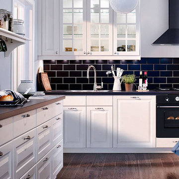 Bold Black Subway Kitchen Backsplash
