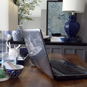 BLUE & WHITE OFFICE / STUDY - Lynda Quintero-Davids - Focal Point Styling