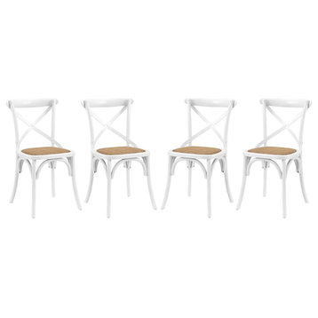 White Gear Dining Side Chair Set of 4