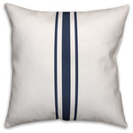 DDCG - Navy Blue Flour Sack Stripes 18x18 Throw Pillow - With a touch of rustic, a dash of industrial, and a pinch of modern elegance, this throw pillow helps you create a warm and welcoming space in your home. The durable fabric of this item ensures it lasts a long time in your home. The result is a quality crafted product that makes for a stylish addition to your home.