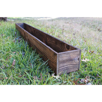 40" Rustic Planters Box, Tall Version, Aged Rustic, 5"