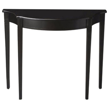 Beaumont Lane Traditional Wood Demilune Console Table in Licorice Black
