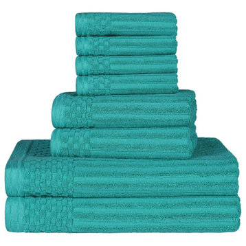 8 Piece Classic Super Absorbent Towel Set, Turquoise